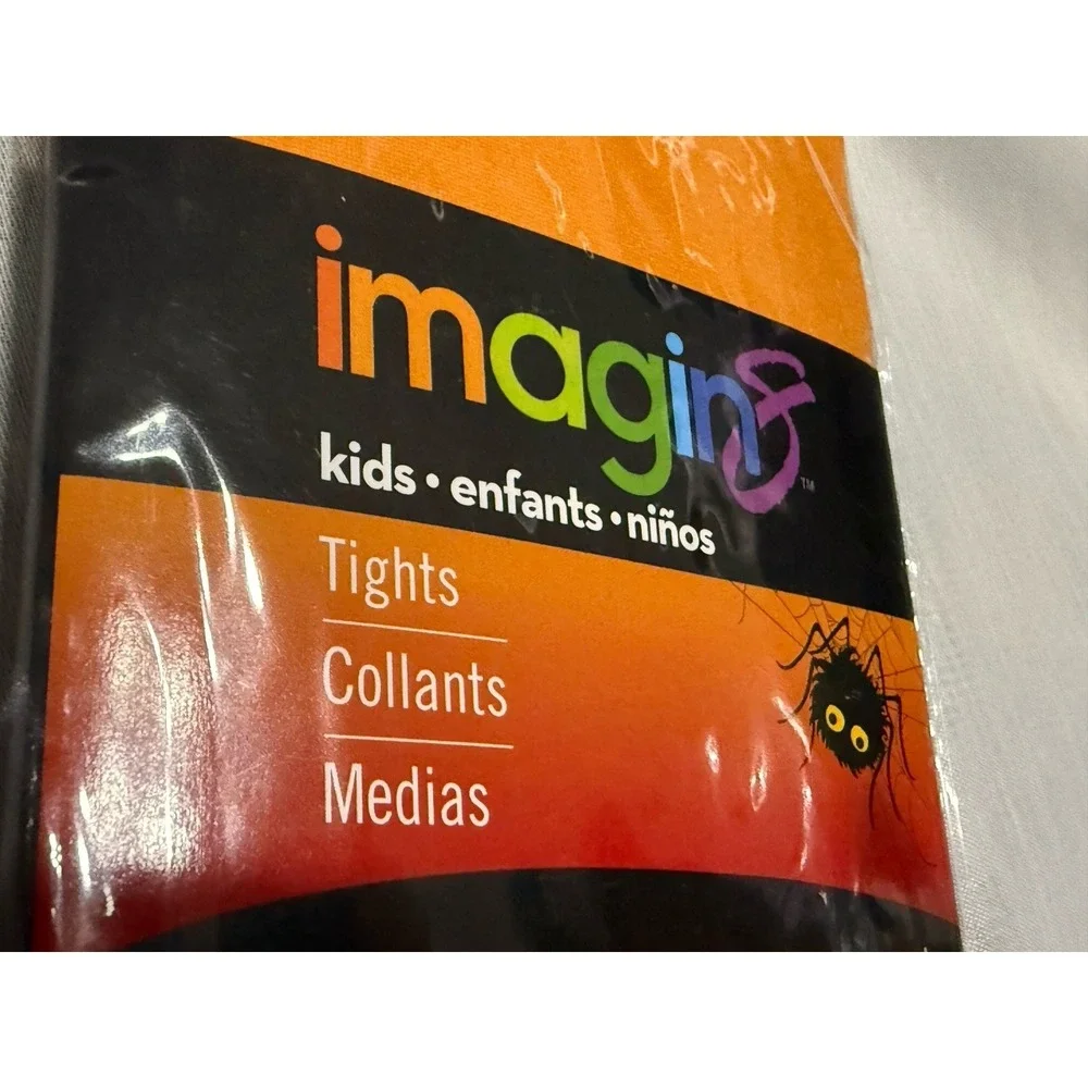 Lot Of 2‎ Halloween Costume Kids Nylon Tights Imagin 8 Black Orange One Size